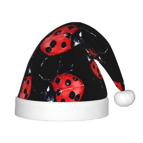 Kuilepa Schöne Weihnachtsmütze mit rotem Katarinendruck, Weihnachtsmütze für Kinder, Unisex, bequeme Weihnachtsmützen für Weihnachten, Neujahr, Feiertage, Partyzubehör von Kuilepa