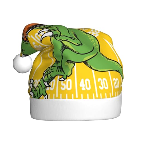Kuilepa T-Rex Weihnachtsmütze mit Fußballdruck, zum Spielen, Weihnachtsmann-Hut für Erwachsene, verdickte Weihnachtsmannmützen für Weihnachten, Neujahr, Zubehör Kuilepa T-Rex Weihnachtsmütze mit Fußballdruck, zum Spielen, Weihnachtsmann-Hut für Erwachsene, verdickte Weihnachtsmannmützen für Weihnachten, Neujahr, Zubehör von Kuilepa