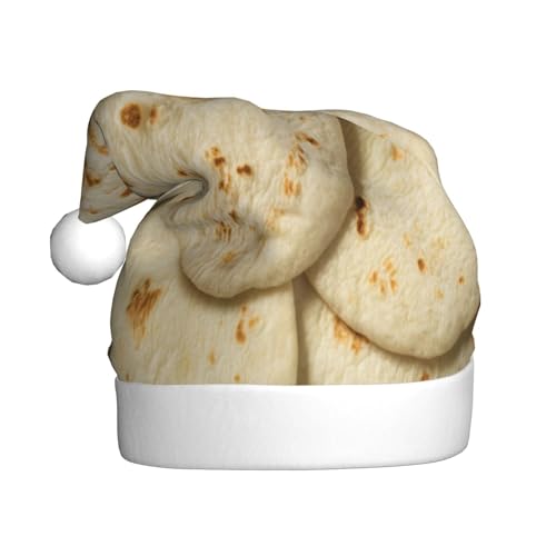 Kuilepa Taco-Tortillas-Druck, Weihnachtsmütze, Weihnachtsmütze für Erwachsene, verdickte Weihnachtsmannmützen für Weihnachten, Neujahr, Urlaub, Partyzubehör von Kuilepa