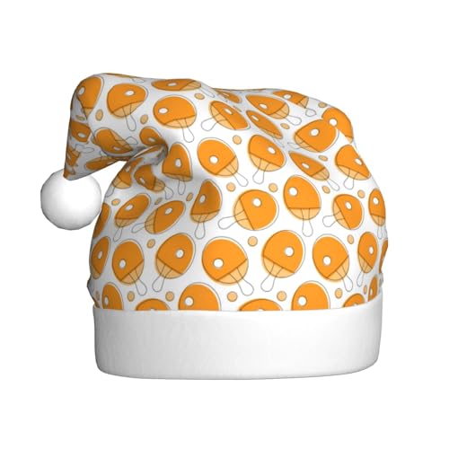 Kuilepa Tischtennisschläger-Druck, Weihnachtsmütze, Weihnachtsmannmütze, Weihnachtsmütze für Erwachsene, verdickte Weihnachtsmannmützen für Weihnachten, Neujahr, Urlaub, Partyzubehör von Kuilepa