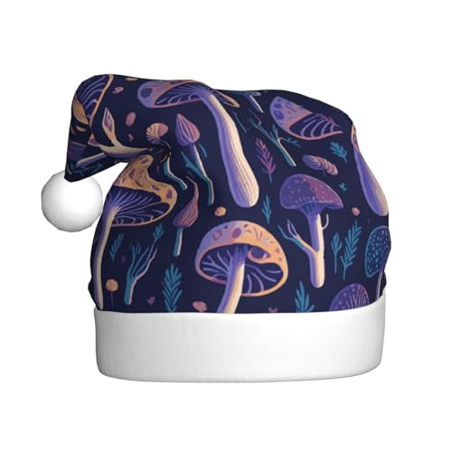 Kuilepa Weihnachtshut, Hippie-Druck, Blumen-Pilz, Weihnachtsmannmütze, Weihnachtsmütze für Erwachsene, verdickte Weihnachtsmannmützen für Weihnachten, Neujahr, Feiertag von Kuilepa