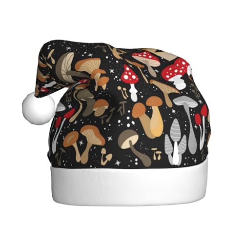 Kuilepa Weihnachtshut, Pilzdruck, Weihnachtsmannhut, Weihnachtsmütze für Erwachsene, verdickte Weihnachtsmannmützen für Weihnachten, Neujahr, Partyzubehör von Kuilepa