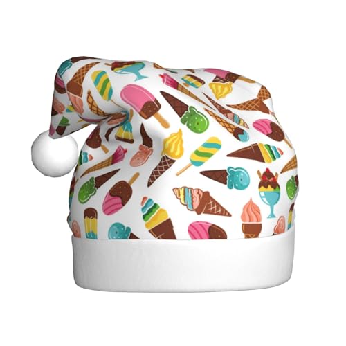 Kuilepa Weihnachtshut mit Eispaletten-Druck, Weihnachtsmann-Hut für Erwachsene, verdickte Weihnachtsmannmützen für Weihnachten, Neujahr Kuilepa Weihnachtshut mit Eispaletten-Druck, Weihnachtsmann-Hut für Erwachsene, verdickte Weihnachtsmannmützen für Weihnachten, Neujahr von Kuilepa