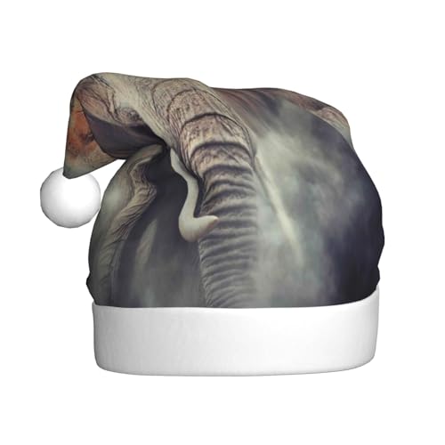 Kuilepa Weihnachtshut mit Elefantenmuster im Rauch, Weihnachtsmann-Hut für Erwachsene, verdickte Weihnachtsmannmützen für Weihnachten, Neujahr Kuilepa Weihnachtshut mit Elefantenmuster im Rauch, Weihnachtsmann-Hut für Erwachsene, verdickte Weihnachtsmannmützen für Weihnachten, Neujahr von Kuilepa