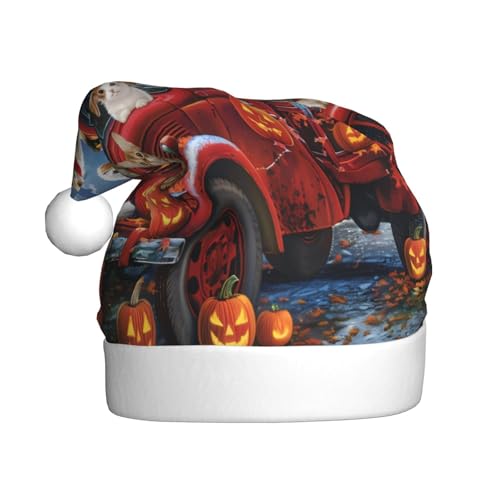 Kuilepa Weihnachtshut mit Halloween-Kürbis-Druck, Weihnachtsmannmütze, Weihnachtsmütze für Erwachsene, verdickte Weihnachtsmannmützen für Weihnachten, Neujahr, Zubehör Kuilepa Weihnachtshut mit Halloween-Kürbis-Druck, Weihnachtsmannmütze, Weihnachtsmütze für Erwachsene, verdickte Weihnachtsmannmützen für Weihnachten, Neujahr, Zubehör von Kuilepa