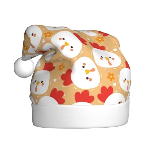 Kuilepa Weihnachtshut mit Huhn, Weihnachtsmannhut, Weihnachtsmütze für Erwachsene, verdickte Weihnachtsmannmützen für Weihnachten, Neujahr, Partyzubehör Kuilepa Weihnachtshut mit Huhn, Weihnachtsmannhut, Weihnachtsmütze für Erwachsene, verdickte Weihnachtsmannmützen für Weihnachten, Neujahr, Partyzubehör von Kuilepa