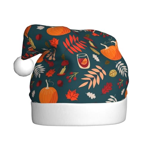 Kuilepa Weihnachtshut mit Kürbis-Druck, Weihnachtsmannhut, Weihnachtsmütze für Erwachsene, verdickte Weihnachtsmannmützen für Weihnachten, Neujahr, Partyzubehör Kuilepa Weihnachtshut mit Kürbis-Druck, Weihnachtsmannhut, Weihnachtsmütze für Erwachsene, verdickte Weihnachtsmannmützen für Weihnachten, Neujahr, Partyzubehör von Kuilepa