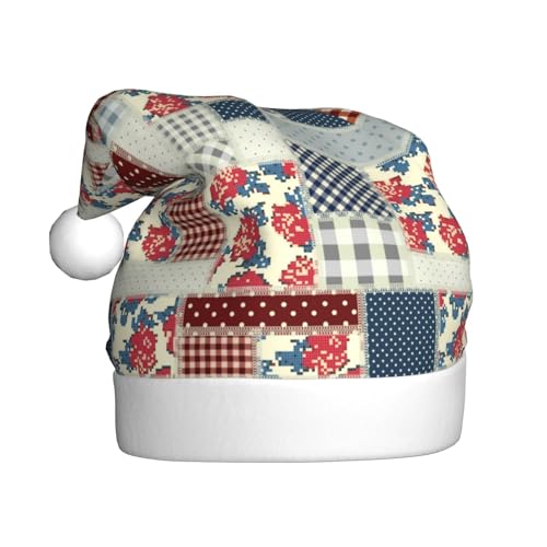 Kuilepa Weihnachtshut mit Patchworkdruck, Weihnachtsmannhut, Weihnachtsmütze für Erwachsene, verdickte Weihnachtsmannmützen für Weihnachten, Neujahr, Partyzubehör Kuilepa Weihnachtshut mit Patchworkdruck, Weihnachtsmannhut, Weihnachtsmütze für Erwachsene, verdickte Weihnachtsmannmützen für Weihnachten, Neujahr, Partyzubehör von Kuilepa