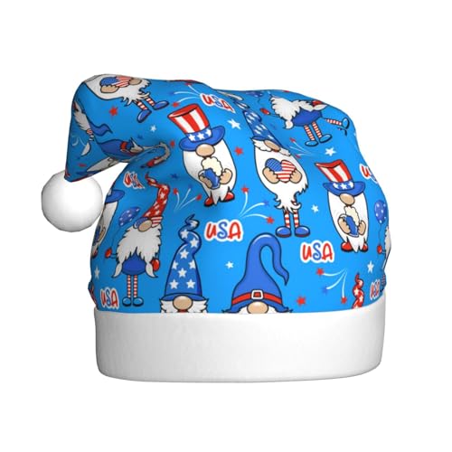 Kuilepa Weihnachtshut mit Zwergenmuster in den USA, Weihnachtsmannhut, Weihnachtsmütze für Erwachsene, verdickte Weihnachtsmannmützen für Weihnachten, Neujahr, Lieferungen von Kuilepa