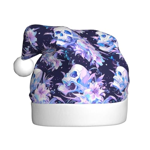 Kuilepa Weihnachtshut mit blauem Sternenhimmel-Blumenmuster, Weihnachtsmann-Hut für Erwachsene, verdickte Weihnachtsmannmützen für Weihnachten, Neujahr Kuilepa Weihnachtshut mit blauem Sternenhimmel-Blumenmuster, Weihnachtsmann-Hut für Erwachsene, verdickte Weihnachtsmannmützen für Weihnachten, Neujahr von Kuilepa