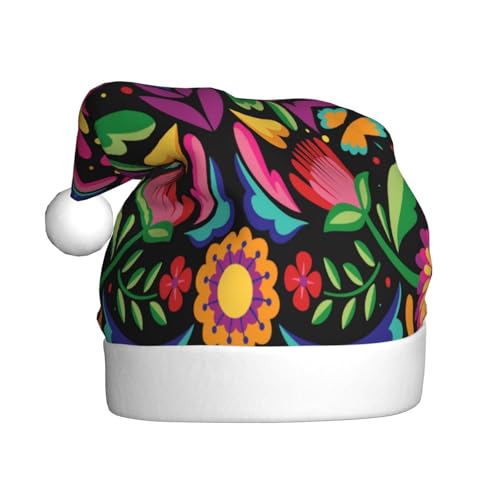 Kuilepa Weihnachtshut mit farbenfroher Blumenstickerei mit mexikanischem Druck, Weihnachtsmann-Hut für Erwachsene, verdickte Weihnachtsmannmützen für Weihnachten, Neujahr Kuilepa Weihnachtshut mit farbenfroher Blumenstickerei mit mexikanischem Druck, Weihnachtsmann-Hut für Erwachsene, verdickte Weihnachtsmannmützen für Weihnachten, Neujahr von Kuilepa