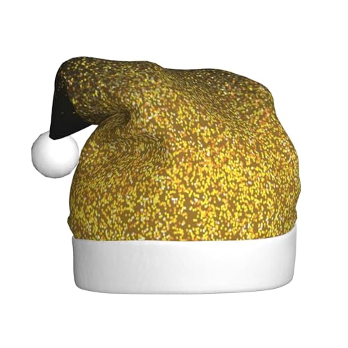 Kuilepa Weihnachtshut mit goldfarbenem Glitzer-Farbverlauf, Weihnachtsmannmütze, Weihnachtsmütze für Erwachsene, verdickte Weihnachtsmannmützen für Weihnachten, Neujahr, Zubehör von Kuilepa