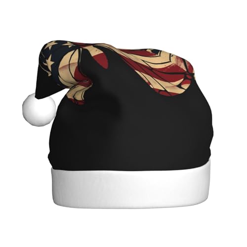 Kuilepa Weihnachtshut mit patriotischen Schmetterlingen aus den USA, Weihnachtsmannmütze, Weihnachtsmütze für Erwachsene, verdickte Weihnachtsmannmützen für Weihnachten, Jahr von Kuilepa