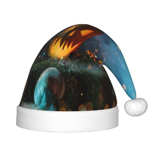 Kuilepa Weihnachtsmann-Hut mit Halloween-Druck, Weihnachtsmütze für Kinder, bequeme Unisex-Weihnachtsmützen für Weihnachten, Neujahr, Partyzubehör Kuilepa Weihnachtsmann-Hut mit Halloween-Druck, Weihnachtsmütze für Kinder, bequeme Unisex-Weihnachtsmützen für Weihnachten, Neujahr, Partyzubehör von Kuilepa
