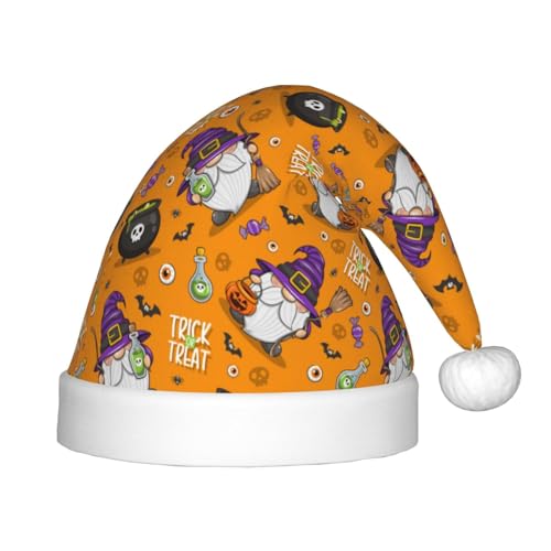Kuilepa Weihnachtsmann-Hut mit Halloween-Wichteldruck, Weihnachtsmütze für Kinder, bequeme Unisex-Weihnachtsmützen für Weihnachten, Neujahr, Partyzubehör Kuilepa Weihnachtsmann-Hut mit Halloween-Wichteldruck, Weihnachtsmütze für Kinder, bequeme Unisex-Weihnachtsmützen für Weihnachten, Neujahr, Partyzubehör von Kuilepa