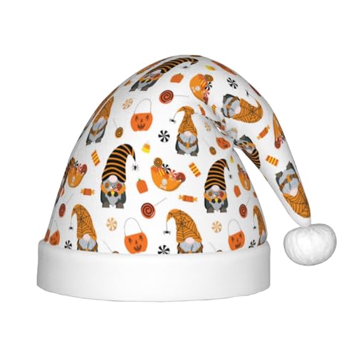 Kuilepa Weihnachtsmann-Hut mit Halloween-Zwergen-Druck, Weihnachtsmütze für Kinder, bequeme Unisex-Weihnachtsmützen für Weihnachten, Neujahr, Partyzubehör Kuilepa Weihnachtsmann-Hut mit Halloween-Zwergen-Druck, Weihnachtsmütze für Kinder, bequeme Unisex-Weihnachtsmützen für Weihnachten, Neujahr, Partyzubehör von Kuilepa