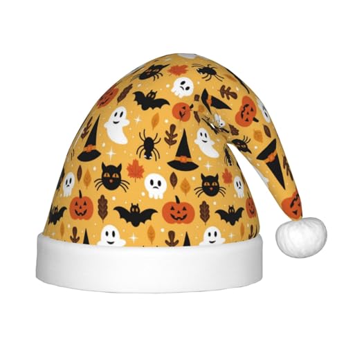 Kuilepa Weihnachtsmannhut mit Halloween-Geisterkürbisdruck, Weihnachtsmütze für Kinder, bequeme Unisex-Weihnachtsmützen für Weihnachten, Neujahr, Partyzubehör Kuilepa Weihnachtsmannhut mit Halloween-Geisterkürbisdruck, Weihnachtsmütze für Kinder, bequeme Unisex-Weihnachtsmützen für Weihnachten, Neujahr, Partyzubehör von Kuilepa