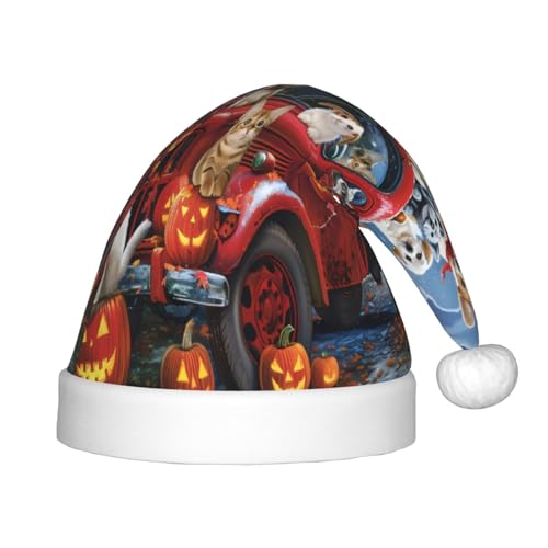 Kuilepa Weihnachtsmannhut mit Halloween-Kürbis-Druck, Weihnachtsmütze für Kinder, bequeme Unisex-Weihnachtsmützen für Weihnachten, Neujahr, Partyzubehör Kuilepa Weihnachtsmannhut mit Halloween-Kürbis-Druck, Weihnachtsmütze für Kinder, bequeme Unisex-Weihnachtsmützen für Weihnachten, Neujahr, Partyzubehör von Kuilepa