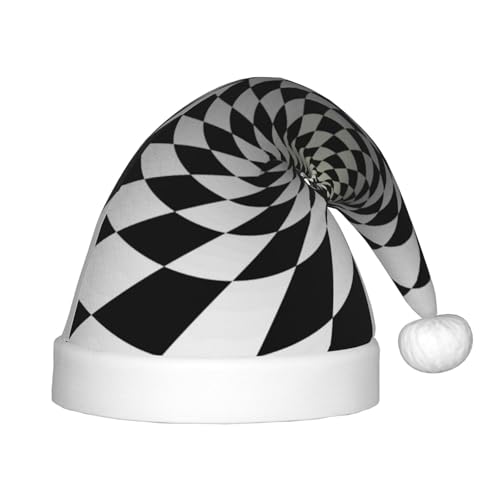 Kuilepa Weihnachtsmütze mit 3D-Wirbel-Druck, Weihnachtsmütze für Kinder, Unisex, für Weihnachten, Neujahr, Feiertage, Partyzubehör von Kuilepa