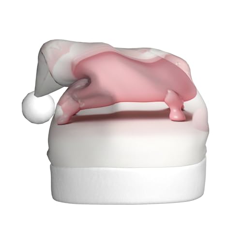 Kuilepa Weihnachtsmütze mit Badewannen-Druck, Weihnachtsmann-Hut für Erwachsene, verdickte Weihnachtsmannmützen für Weihnachten, Neujahr, Partyzubehör von Kuilepa