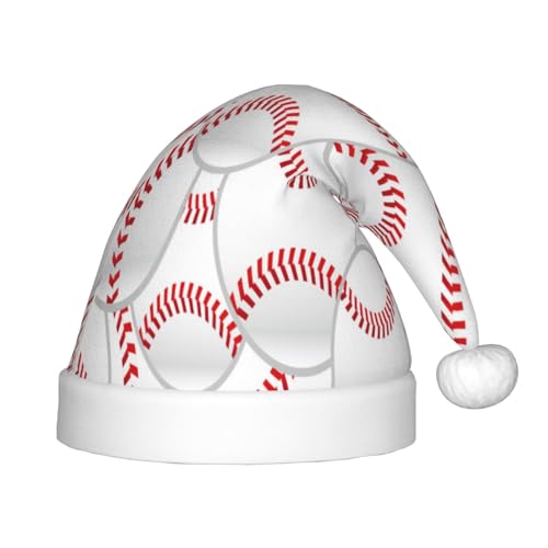 Kuilepa Weihnachtsmütze mit Baseball-Druck, Weihnachtsmütze für Kinder, Unisex, bequeme Weihnachtsmützen für Weihnachten, Neujahr, Feiertage, Partyzubehör von Kuilepa