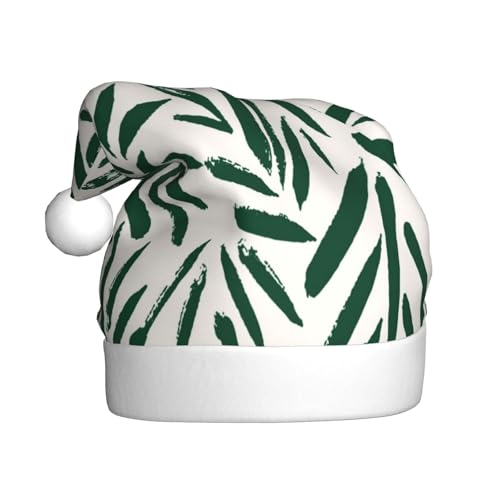 Kuilepa Weihnachtsmütze mit Blättermuster, Weihnachtsmann-Hut für Erwachsene, dicke Weihnachtsmannmützen für Weihnachten, Neujahr, Partyzubehör Kuilepa Weihnachtsmütze mit Blättermuster, Weihnachtsmann-Hut für Erwachsene, dicke Weihnachtsmannmützen für Weihnachten, Neujahr, Partyzubehör von Kuilepa