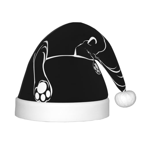 Kuilepa Weihnachtsmütze mit Bulldogge Tiermotiv, Weihnachtsmütze für Kinder, Unisex, für Weihnachten, Neujahr, Feiertage, Partyzubehör von Kuilepa