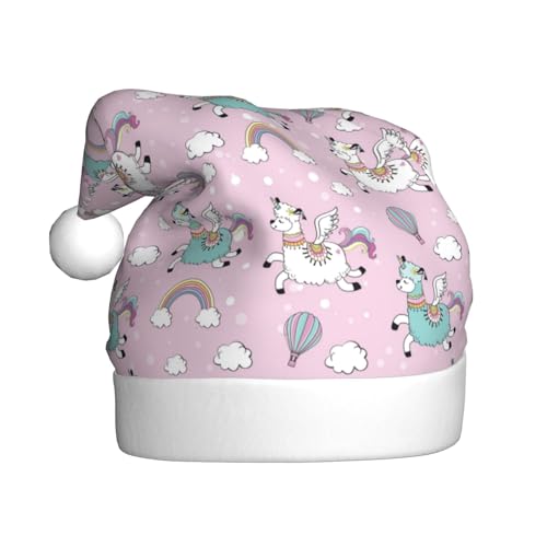 Kuilepa Weihnachtsmütze mit Einhorn- und Regenbogen-Druck, Weihnachtsmann-Hut für Erwachsene, dicke Weihnachtsmannmützen für Weihnachten, Neujahr Kuilepa Weihnachtsmütze mit Einhorn- und Regenbogen-Druck, Weihnachtsmann-Hut für Erwachsene, dicke Weihnachtsmannmützen für Weihnachten, Neujahr von Kuilepa