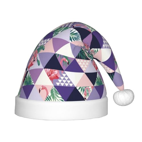 Kuilepa Weihnachtsmütze mit Flamingo-Druck, Weihnachtsmütze für Kinder, Unisex, bequeme Weihnachtsmützen für Weihnachten, Neujahr, Feiertage, Partyzubehör von Kuilepa