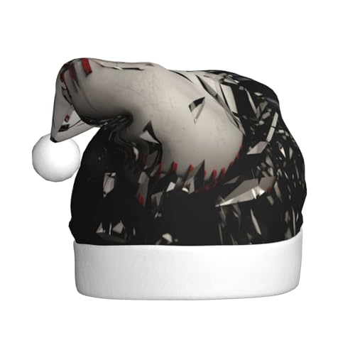Kuilepa Weihnachtsmütze mit Glasdruck zum Zerbrechen, Weihnachtsmann-Hut für Erwachsene, verdickte Weihnachtsmannmützen für Weihnachten, Neujahr, von Kuilepa