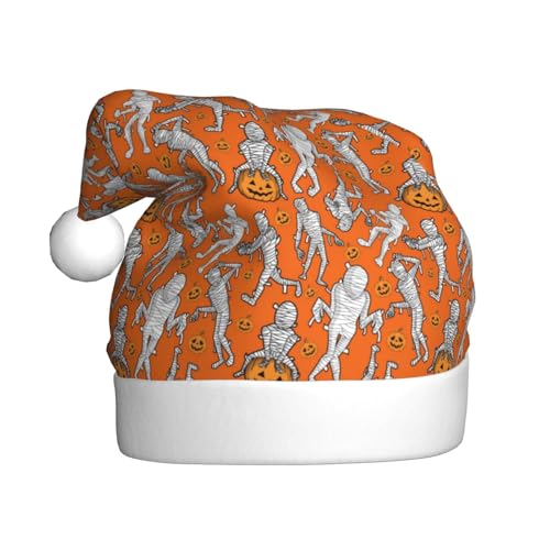 Kuilepa Weihnachtsmütze mit Halloween-Aufdruck, Weihnachtsmannmütze, Weihnachtsmütze für Erwachsene, verdickte Weihnachtsmannmützen für Weihnachten, Neujahr, Urlaub, Partyzubehör von Kuilepa