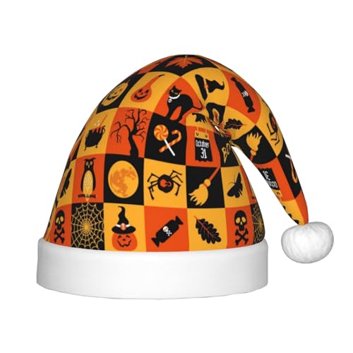 Kuilepa Weihnachtsmütze mit Halloween-Druck, Weihnachtsmütze für Kinder, Unisex, bequeme Weihnachtsmützen für Weihnachten, Neujahr, Partyzubehör Kuilepa Weihnachtsmütze mit Halloween-Druck, Weihnachtsmütze für Kinder, Unisex, bequeme Weihnachtsmützen für Weihnachten, Neujahr, Partyzubehör von Kuilepa