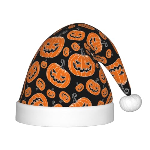 Kuilepa Weihnachtsmütze mit Halloween-Kürbis-Druck, Weihnachtsmütze für Kinder, Unisex, bequeme Weihnachtsmützen für Weihnachten, Neujahr, Partyzubehör Kuilepa Weihnachtsmütze mit Halloween-Kürbis-Druck, Weihnachtsmütze für Kinder, Unisex, bequeme Weihnachtsmützen für Weihnachten, Neujahr, Partyzubehör von Kuilepa