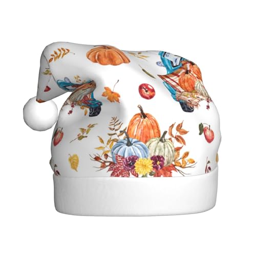 Kuilepa Weihnachtsmütze mit Herbst-Lkw-Druck, Weihnachtsmann-Hut für Erwachsene, verdickte Weihnachtsmannmützen für Weihnachten, Neujahr von Kuilepa