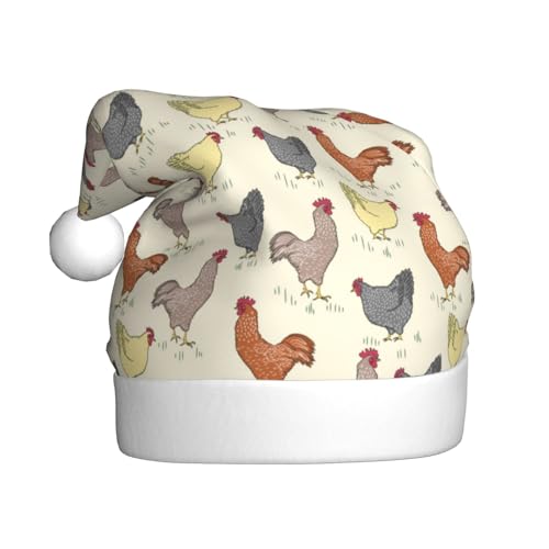 Kuilepa Weihnachtsmütze mit Huhn, Weihnachtsmannmütze, Weihnachtsmütze für Erwachsene, verdickte Weihnachtsmannmützen für Weihnachten, Neujahr, Feiertag von Kuilepa