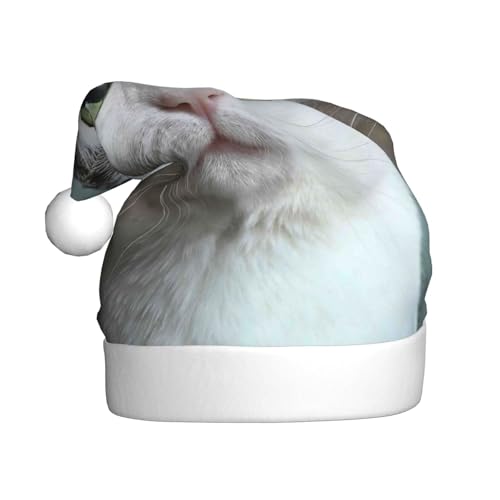 Kuilepa Weihnachtsmütze mit Katzendruck, Weihnachtsmann-Hut für Erwachsene, verdickte Weihnachtsmannmützen für Weihnachten, Neujahr, Partyzubehör Kuilepa Weihnachtsmütze mit Katzendruck, Weihnachtsmann-Hut für Erwachsene, verdickte Weihnachtsmannmützen für Weihnachten, Neujahr, Partyzubehör von Kuilepa