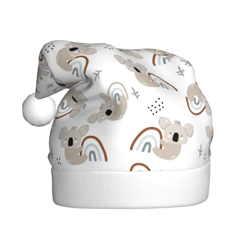 Kuilepa Weihnachtsmütze mit Koala-Druck, Cartoon-Druck, Weihnachtsmann-Hut für Erwachsene, verdickte Weihnachtsmannmützen für Weihnachten, Neujahr, Partyzubehör Kuilepa Weihnachtsmütze mit Koala-Druck, Cartoon-Druck, Weihnachtsmann-Hut für Erwachsene, verdickte Weihnachtsmannmützen für Weihnachten, Neujahr, Partyzubehör von Kuilepa