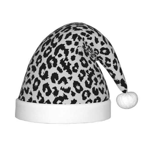 Kuilepa Weihnachtsmütze mit Leopardenmuster, Weihnachtsmütze für Kinder, bequeme Unisex-Weihnachtsmützen für Weihnachten, Neujahr, Partyzubehör von Kuilepa