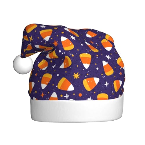 Kuilepa Weihnachtsmütze mit Maisdruck, Weihnachtsmannhut, Weihnachtsmütze für Erwachsene, verdickte Weihnachtsmannmützen für Weihnachten, Neujahr, Partyzubehör von Kuilepa