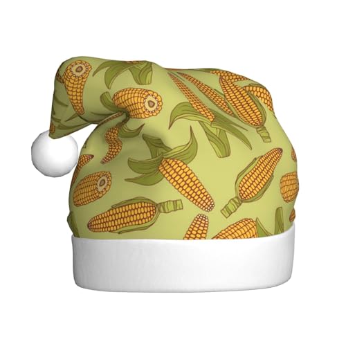 Kuilepa Weihnachtsmütze mit Maisdruck, Weihnachtsmannhut, Weihnachtsmütze für Erwachsene, verdickte Weihnachtsmannmützen für Weihnachten, Neujahr, Urlaub von Kuilepa