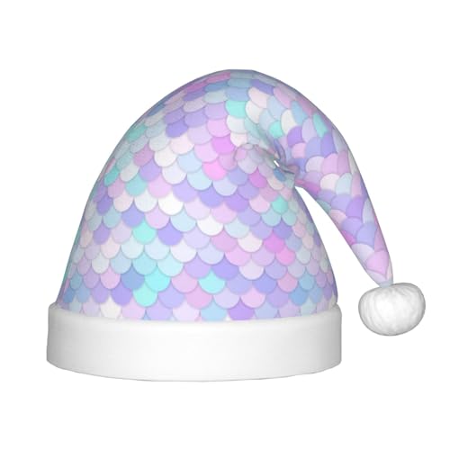 Kuilepa Weihnachtsmütze mit Regenbogenschuppenmuster, Weihnachtsmütze für Kinder, Unisex, bequeme Weihnachtsmützen für Weihnachten, Neujahr, Feiertage, Partyzubehör von Kuilepa