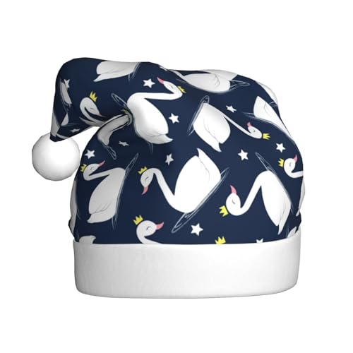 Kuilepa Weihnachtsmütze mit Schwanenmuster, Weihnachtsmann-Hut für Erwachsene, verdickte Weihnachtsmannmützen für Weihnachten, Neujahr, Partyzubehör Kuilepa Weihnachtsmütze mit Schwanenmuster, Weihnachtsmann-Hut für Erwachsene, verdickte Weihnachtsmannmützen für Weihnachten, Neujahr, Partyzubehör von Kuilepa