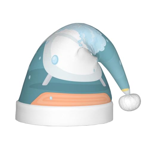 Kuilepa Weihnachtsmütze mit Seifenblasen-Druck, Weihnachtsmütze für Kinder, bequeme Unisex-Weihnachtsmützen für Weihnachten, Neujahr, Partyzubehör von Kuilepa