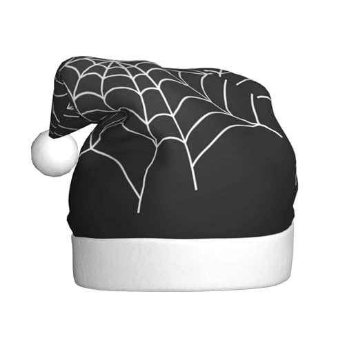 Kuilepa Weihnachtsmütze mit Spinnen-Aufdruck, Weihnachtsmannmütze, Weihnachtsmütze für Erwachsene, verdickte Weihnachtsmannmützen für Weihnachten, Neujahr, Urlaub, Partyzubehör von Kuilepa