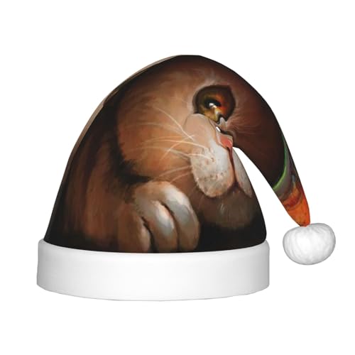 Kuilepa Weihnachtsmütze mit Tiermotiv, Weihnachtsmütze für Kinder, bequeme Unisex-Weihnachtsmützen für Weihnachten, Neujahr, Partyzubehör von Kuilepa