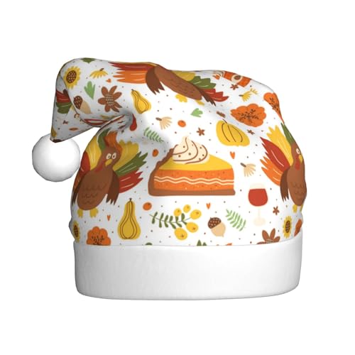 Kuilepa Weihnachtsmütze mit Türkei-Aufdruck, Weihnachtsmannmütze, Weihnachtsmütze für Erwachsene, verdickte Weihnachtsmannmützen für Weihnachten, Neujahr, Urlaub, Partyzubehör von Kuilepa