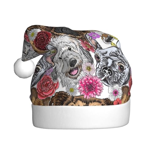 Kuilepa Weihnachtsmütze mit Welpenmotiv, Weihnachtsmann-Hut für Erwachsene, dicke Weihnachtsmannmützen für Weihnachten, Neujahr, Partyzubehör Kuilepa Weihnachtsmütze mit Welpenmotiv, Weihnachtsmann-Hut für Erwachsene, dicke Weihnachtsmannmützen für Weihnachten, Neujahr, Partyzubehör von Kuilepa