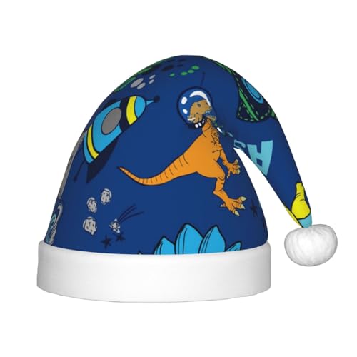 Kuilepa Weihnachtsmütze mit Weltraumdruck, Weihnachtsmütze für Kinder, Unisex, bequem, für Weihnachten, Neujahr, Feiertage, Partyzubehör von Kuilepa