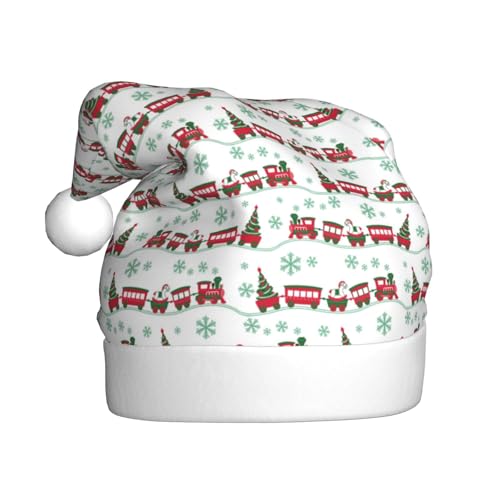 Kuilepa Weihnachtsmütze mit Zug-Druck, Weihnachtsmannmütze, Weihnachtsmütze für Erwachsene, verdickte Weihnachtsmannmützen für Weihnachten, Neujahr, Urlaub, Partyzubehör von Kuilepa