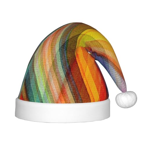 Kuilepa Weihnachtsmütze mit abstraktem Aquarelldruck, Weihnachtsmütze für Kinder, bequeme Unisex-Weihnachtsmützen für Weihnachten, Neujahr, Feiertage, Partyzubehör von Kuilepa